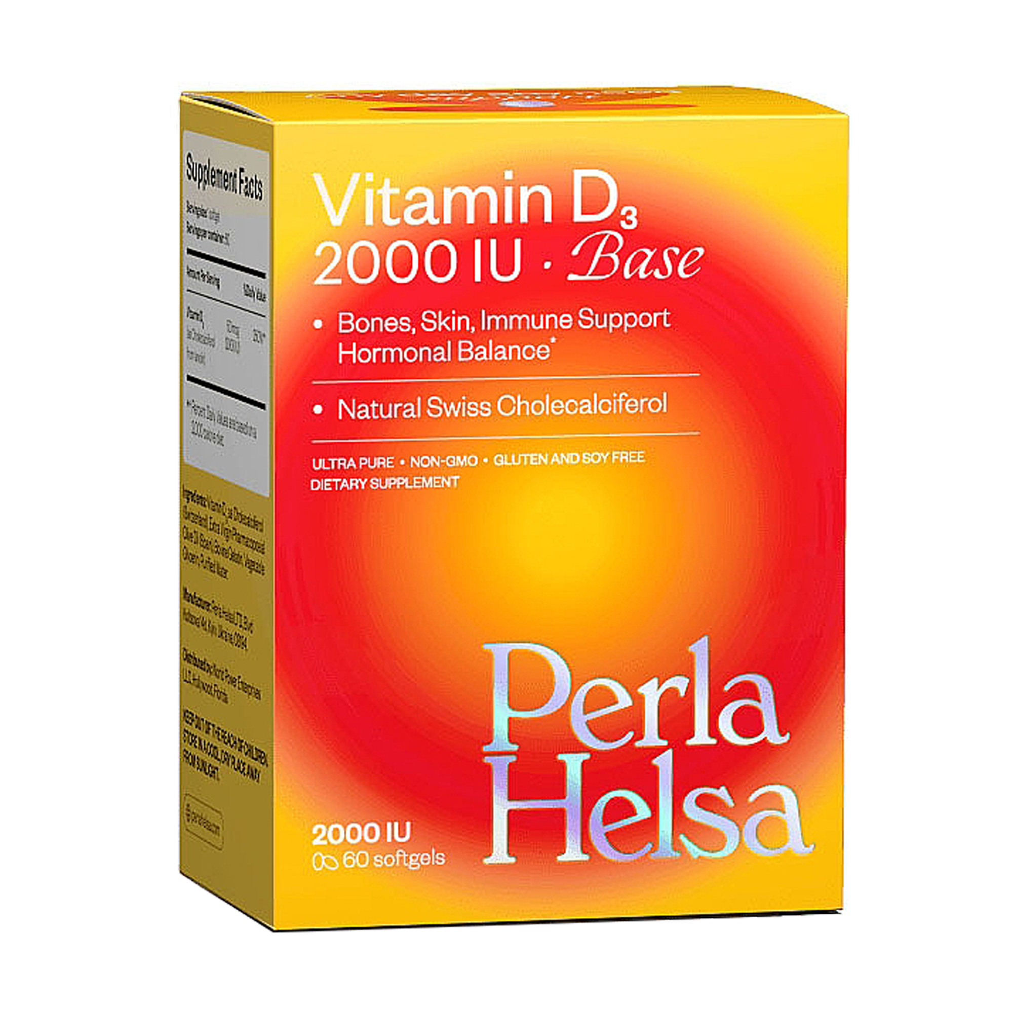 Вітамін Д3 Perla Helsa Vitamin D3 Base 2000 МО, 60 капсул